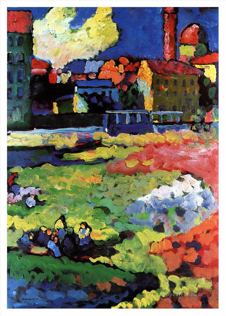 Munich Schwabing with the church of St Ursula Wassily Kandinsky Oil Paintings